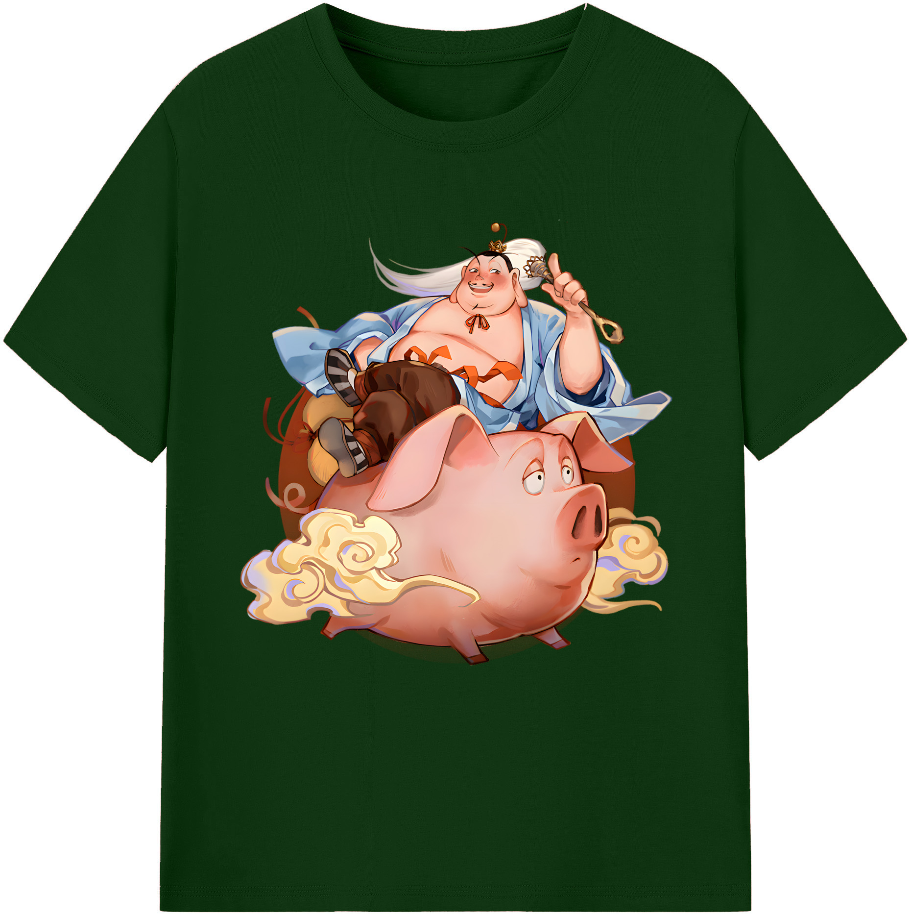 （画像用） Ne Zha 2 ナタ 魔童の大暴れ 綿100％半袖Tシャツ（フロントプリント）